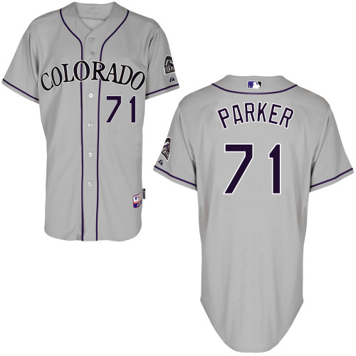 Kyle Parker #71 MLB Jersey-Colorado Rockies Men's Authentic Road Gray Cool Base Baseball Jersey